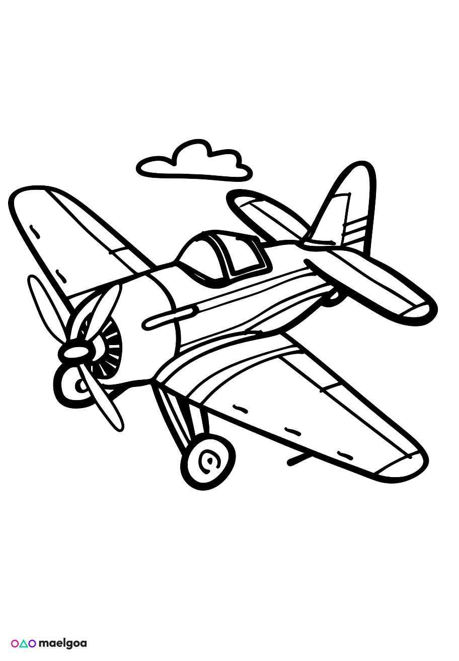 Image gratuite Coloriage avion 1