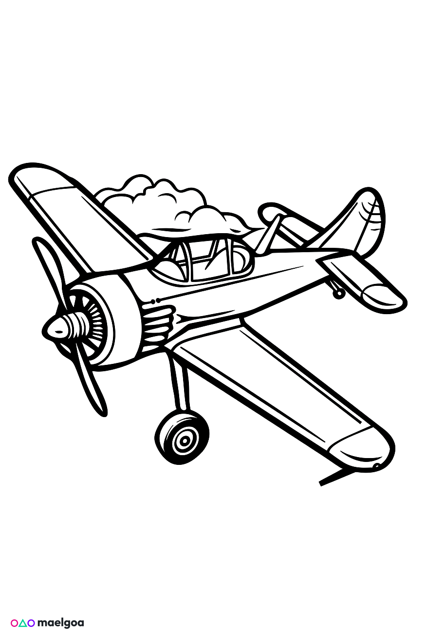 Image gratuite Coloriage avion 2