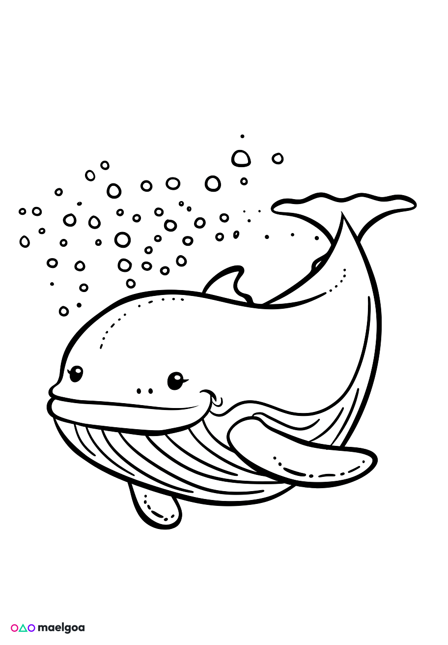 Image gratuite Coloriage baleine 2