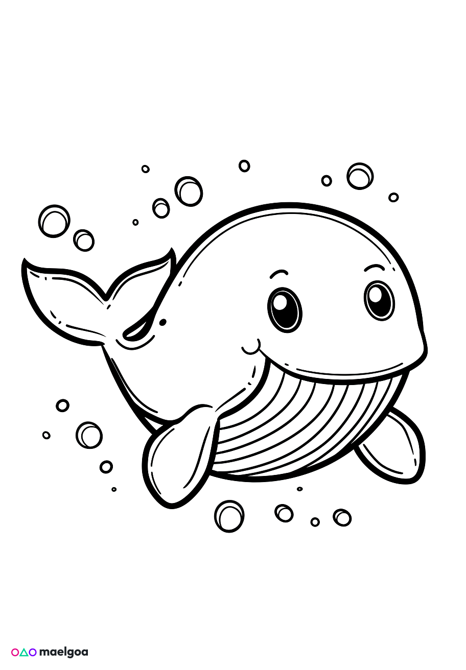 Image gratuite Coloriage baleine 3