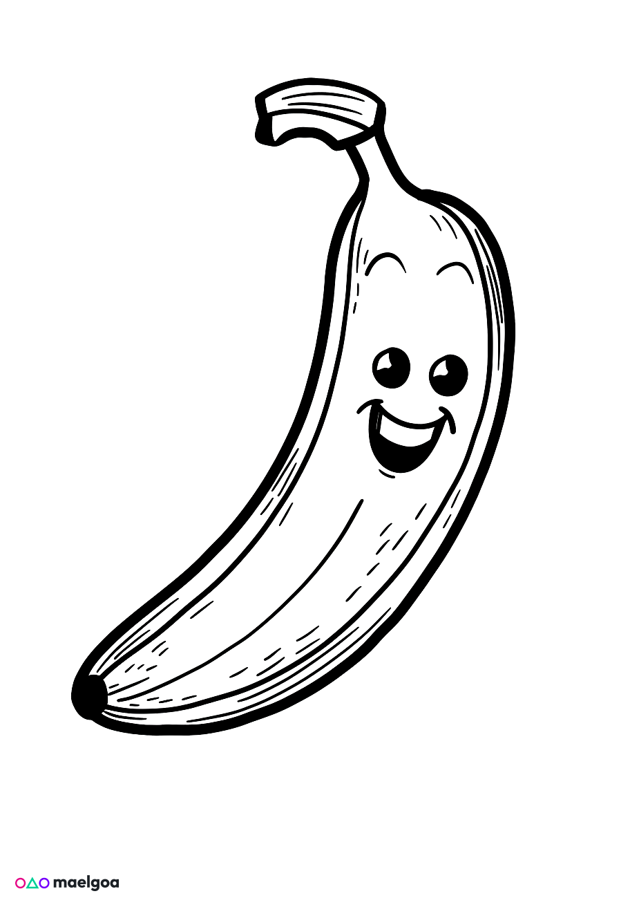 Image gratuite Coloriage banane 2