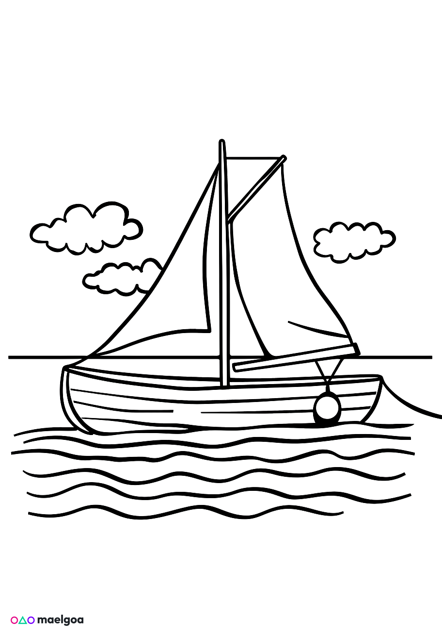 Image gratuite Coloriage bateau 1