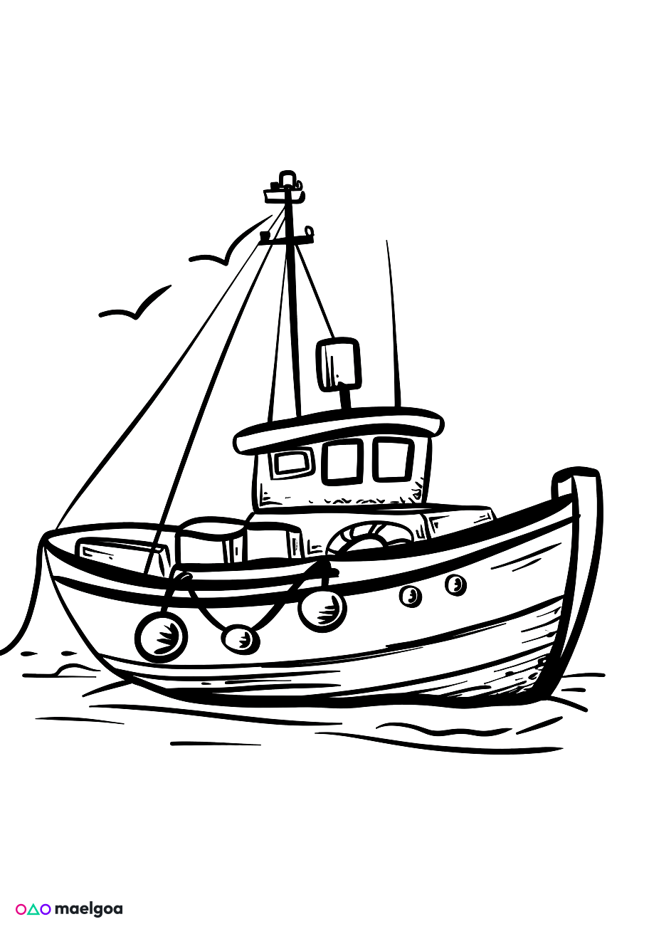 Image gratuite Coloriage bateau 2