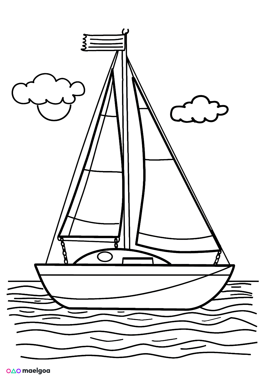 Image gratuite Coloriage bateau 5