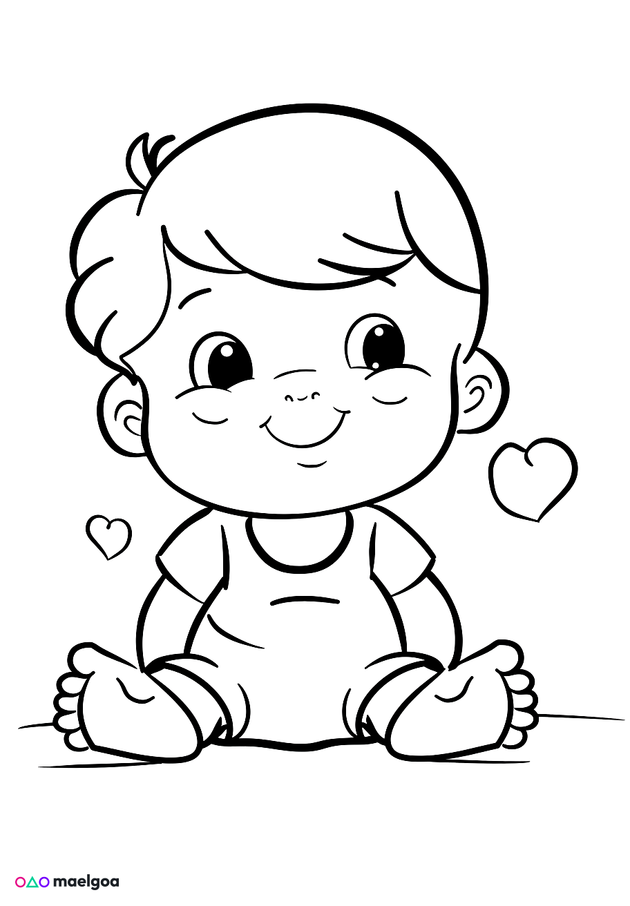 Image gratuite Coloriage bébé 1