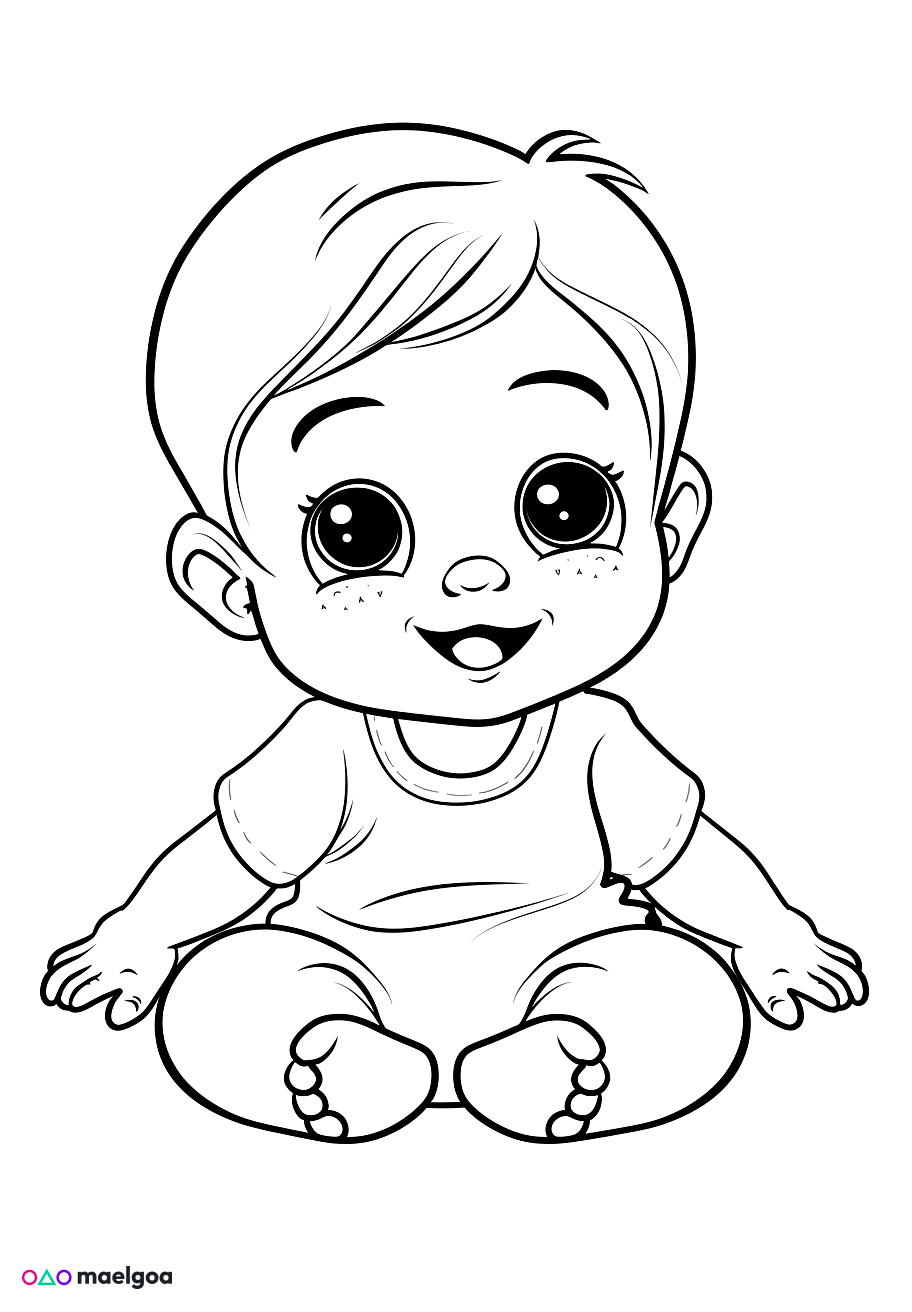 Image gratuite Coloriage bébé 2