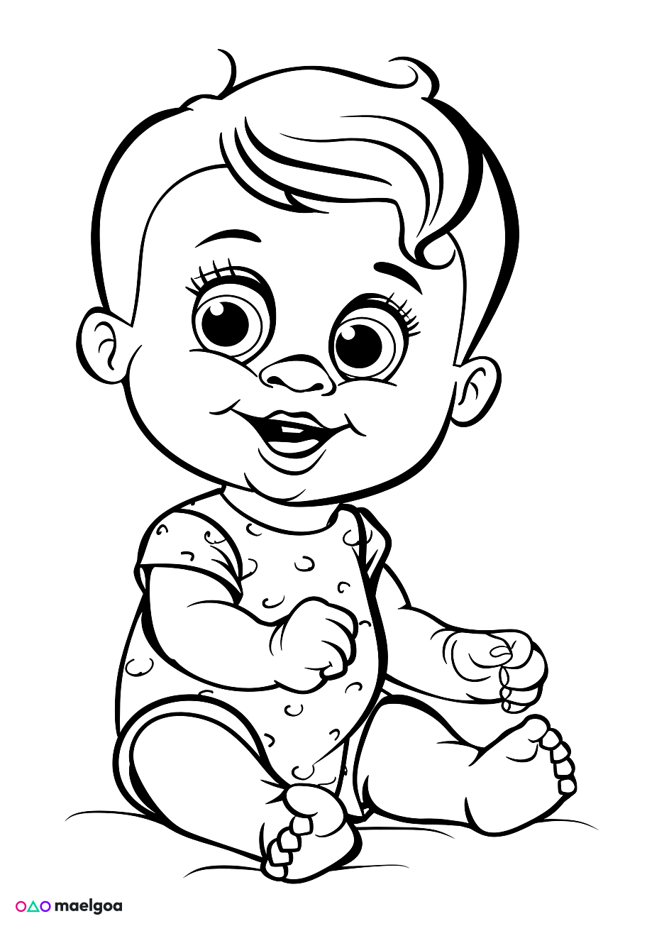 Image gratuite Coloriage bébé 4