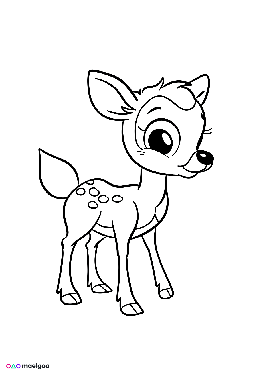 Image gratuite Coloriage biche 1