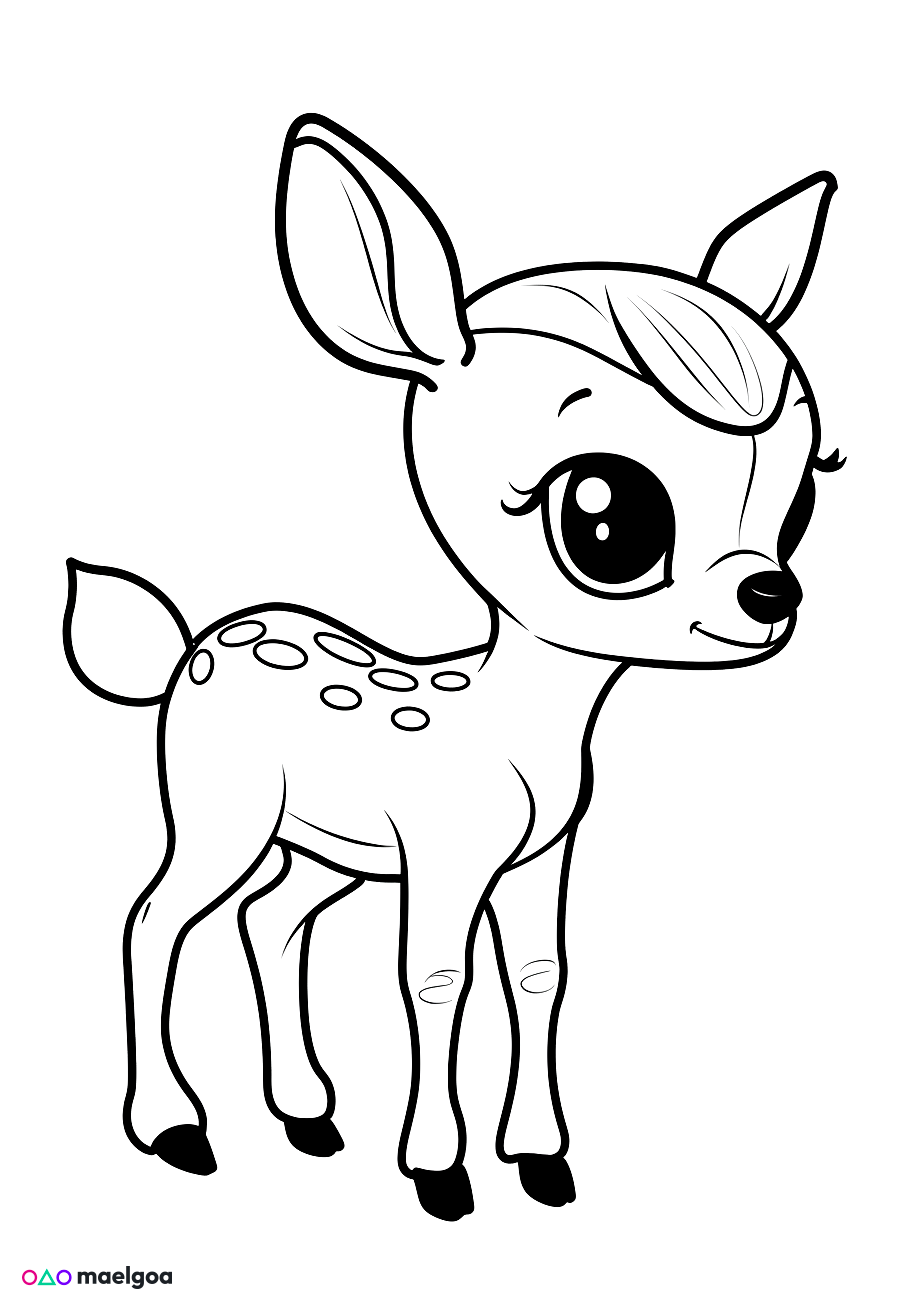 Image gratuite Coloriage biche 2