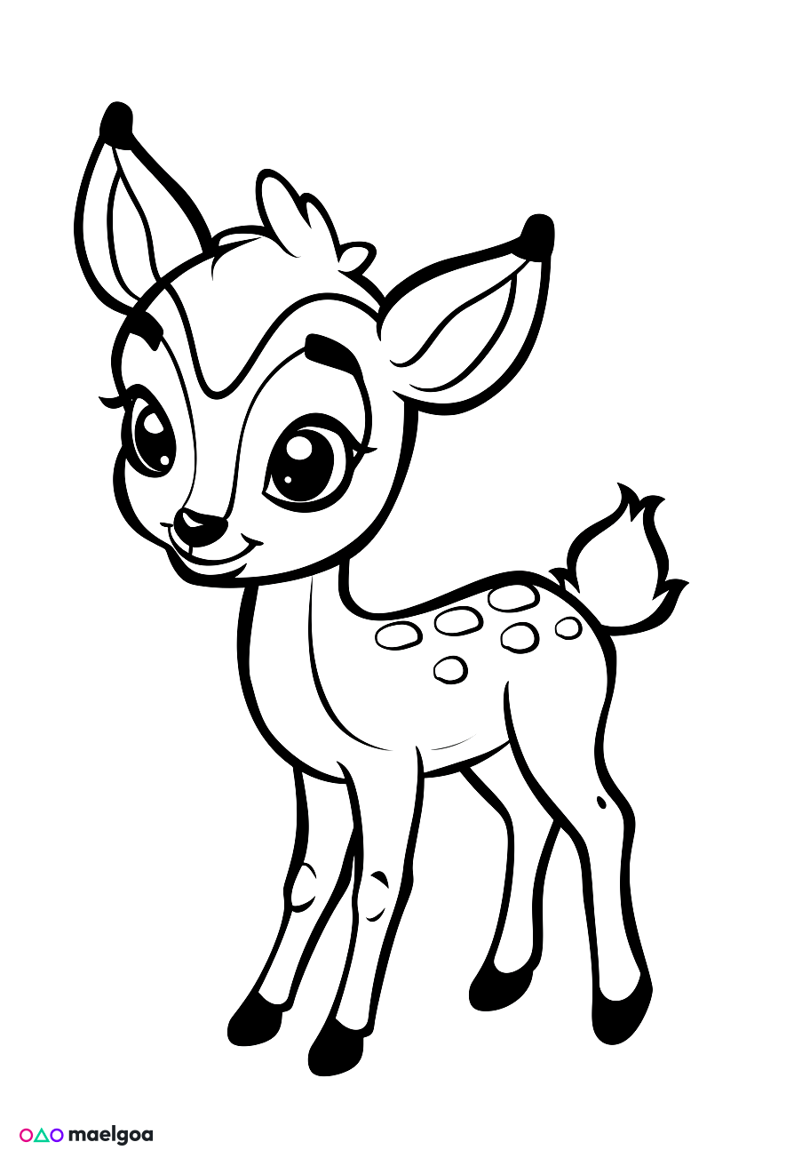 Image gratuite Coloriage biche 3