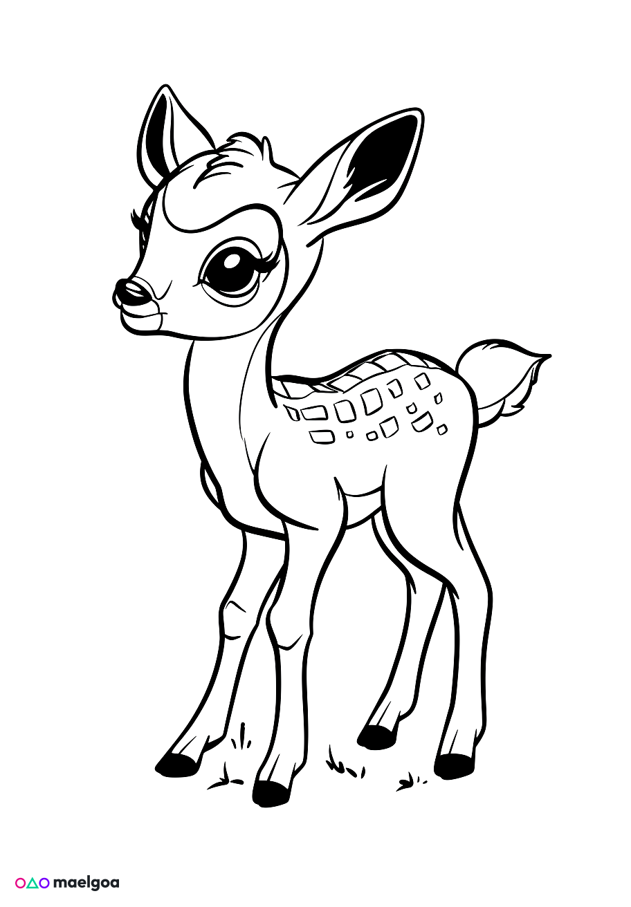 Image gratuite Coloriage biche 4