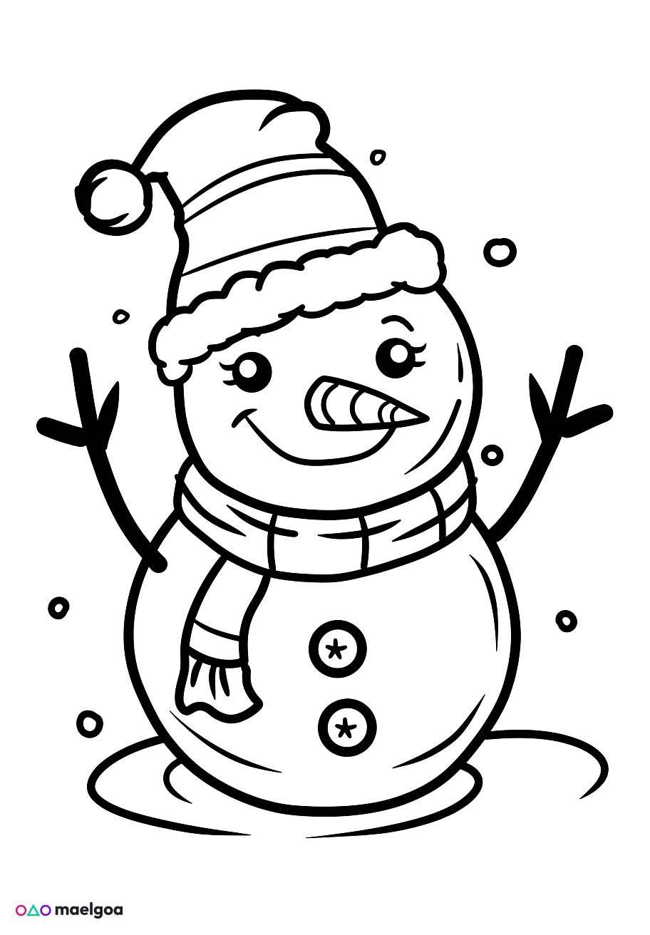 Image gratuite Coloriage bonhomme de neige 1