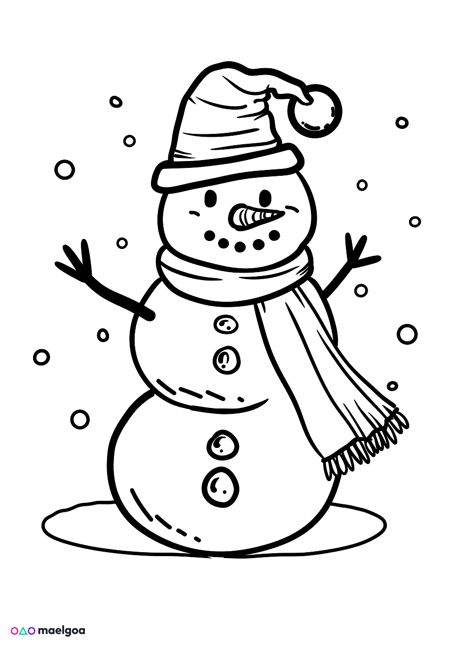 Image gratuite Coloriage bonhomme de neige 2