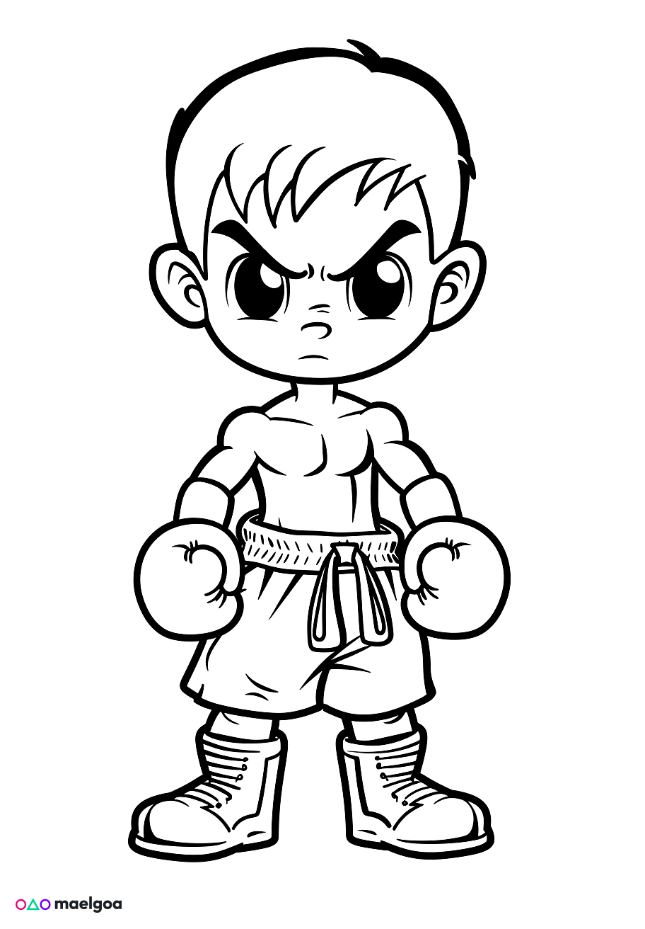 Image gratuite Coloriage boxe 1