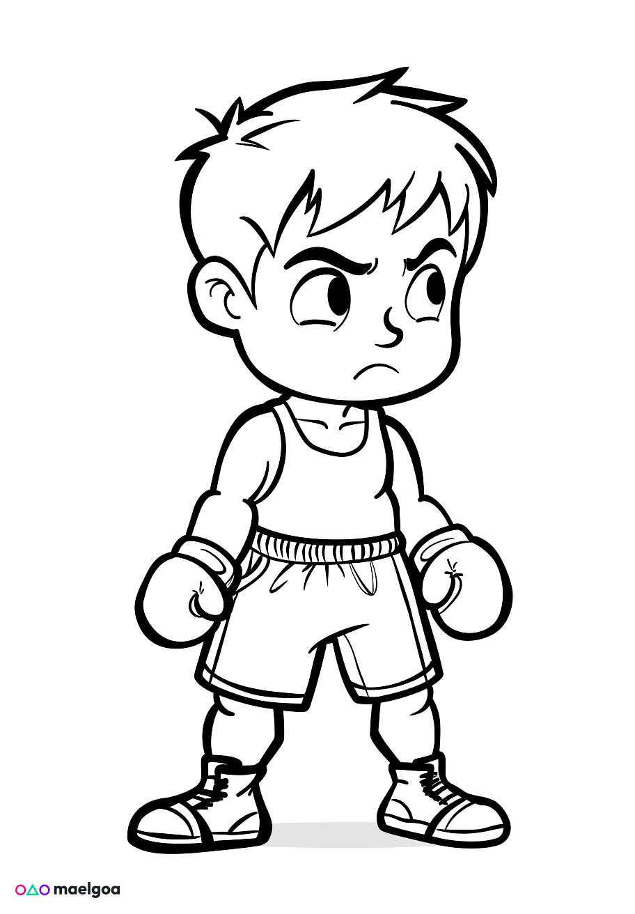 Image gratuite Coloriage boxe 2