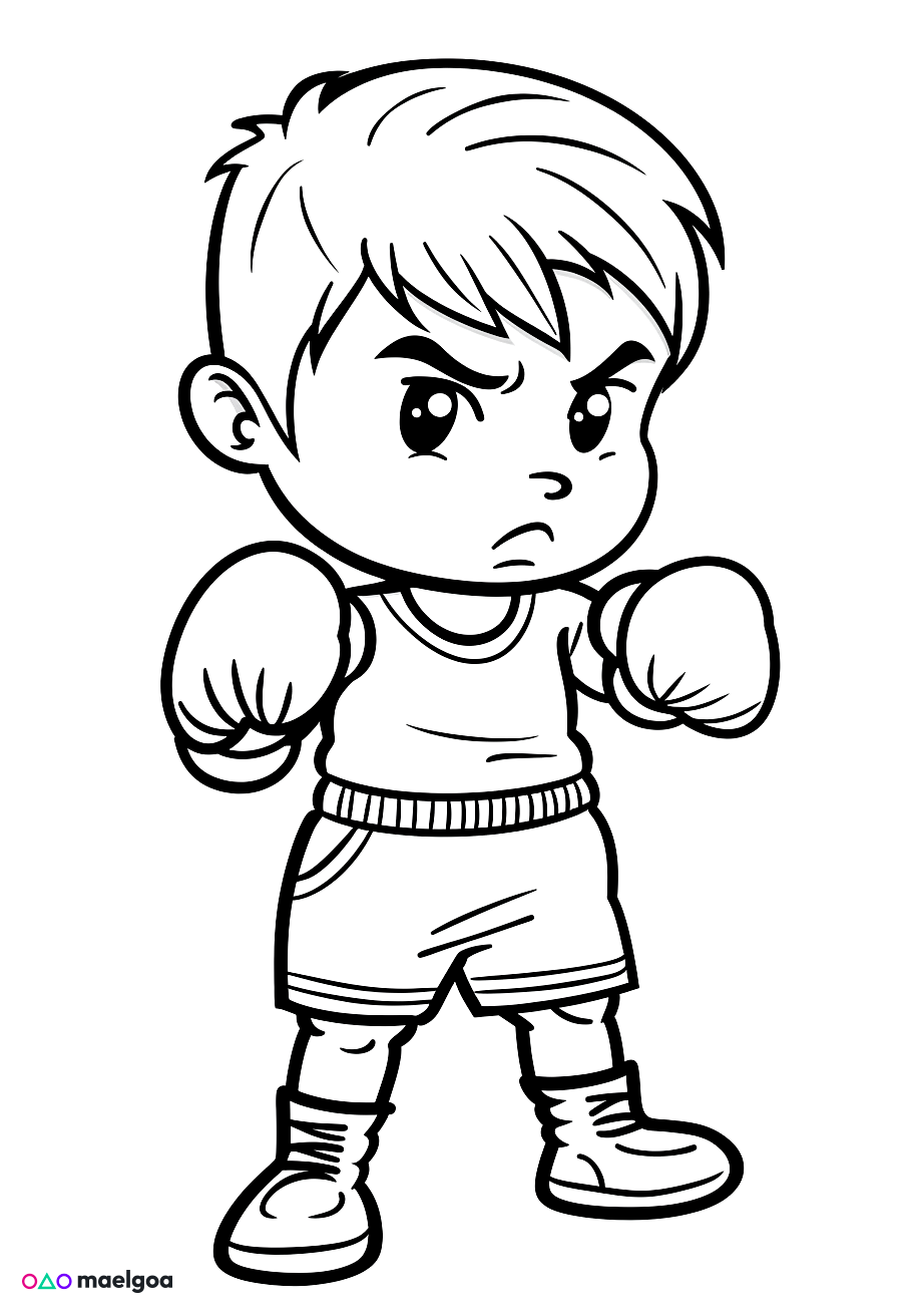 Image gratuite Coloriage boxe 3