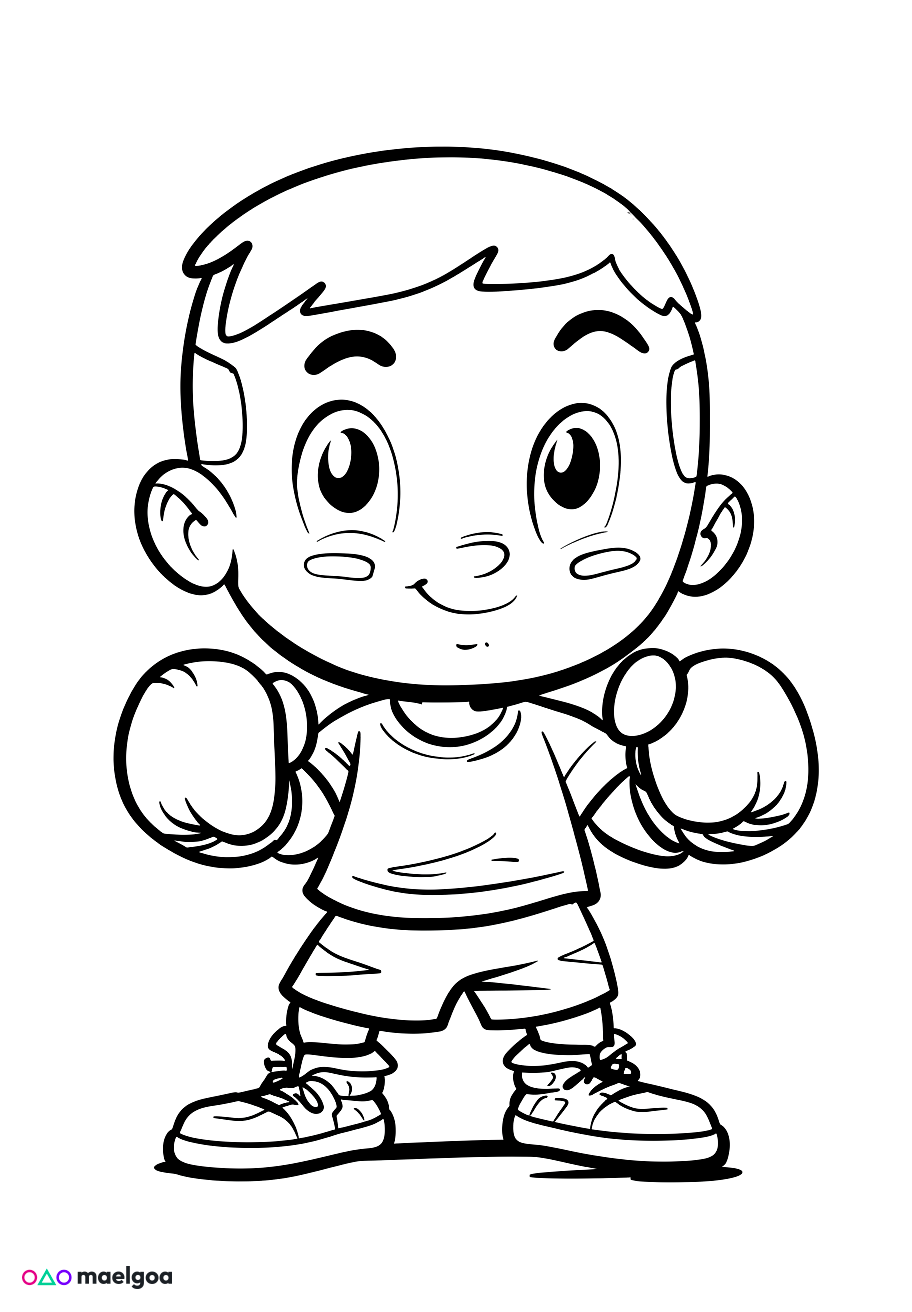 Image gratuite Coloriage boxe 4