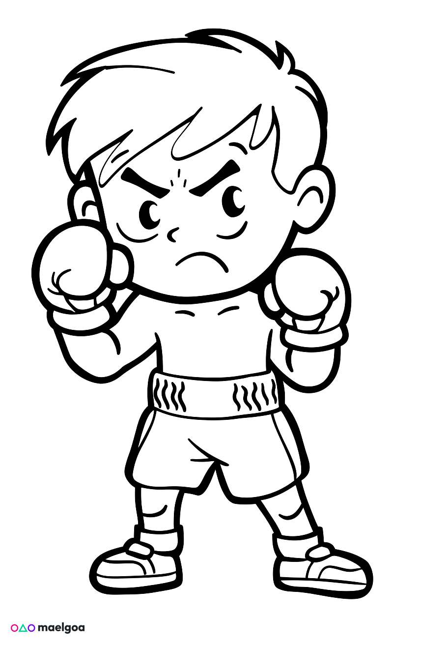 Image gratuite Coloriage boxe 5