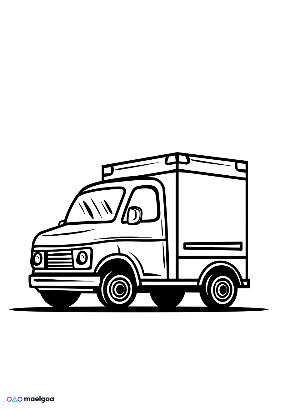 Image gratuite Coloriage camion 3