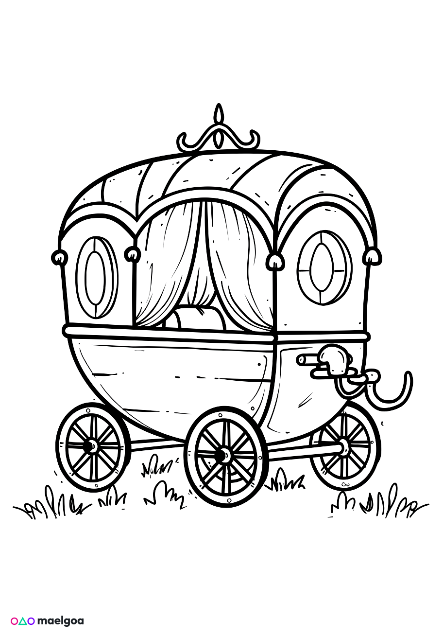 Image gratuite Coloriage carrosse 1