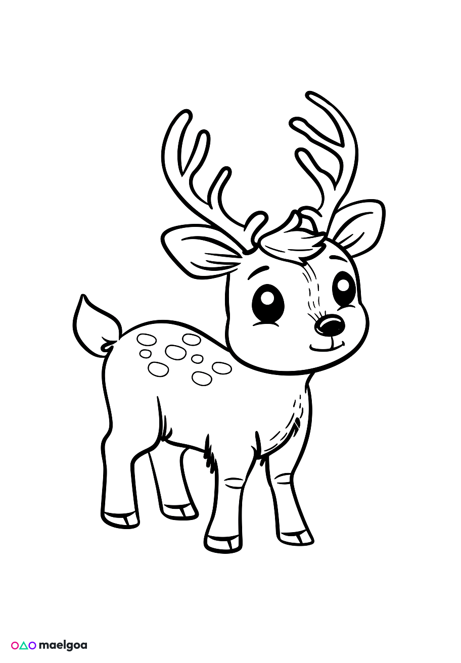 Image gratuite Coloriage cerf 1