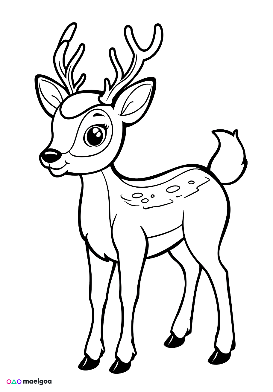 Image gratuite Coloriage cerf 2