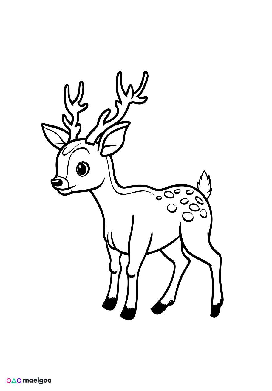 Image gratuite Coloriage cerf 3