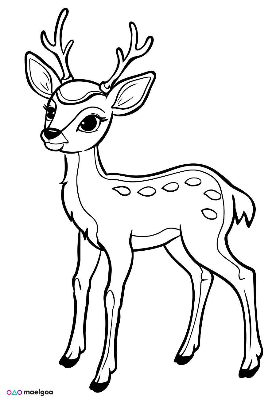 Image gratuite Coloriage cerf 4