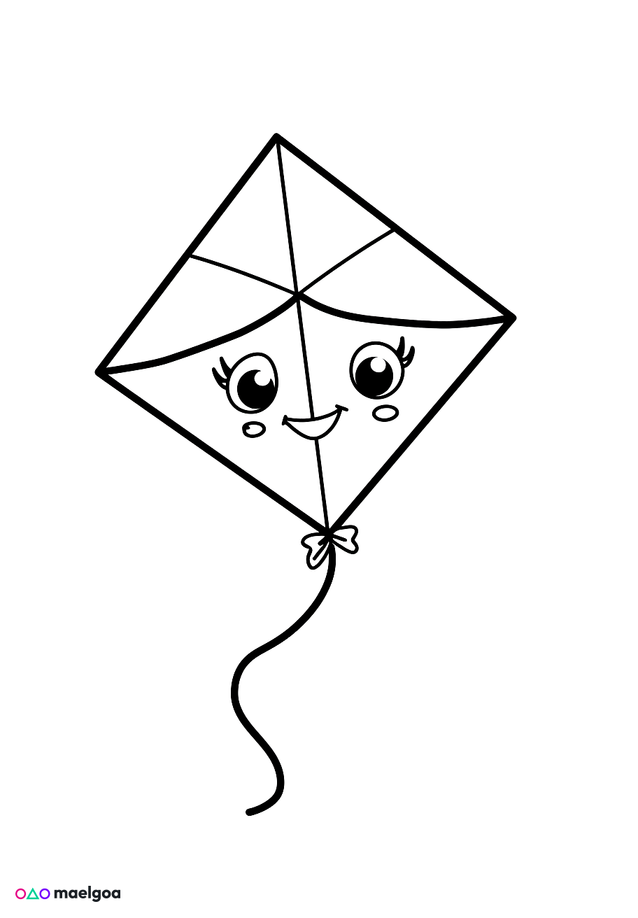 Image gratuite Coloriage cerf-volant 1