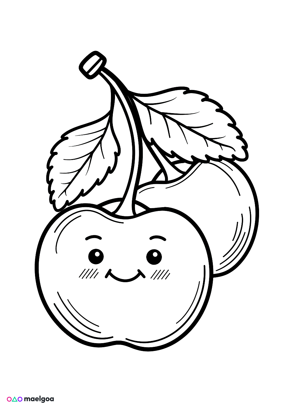 Image gratuite Coloriage cerise 1
