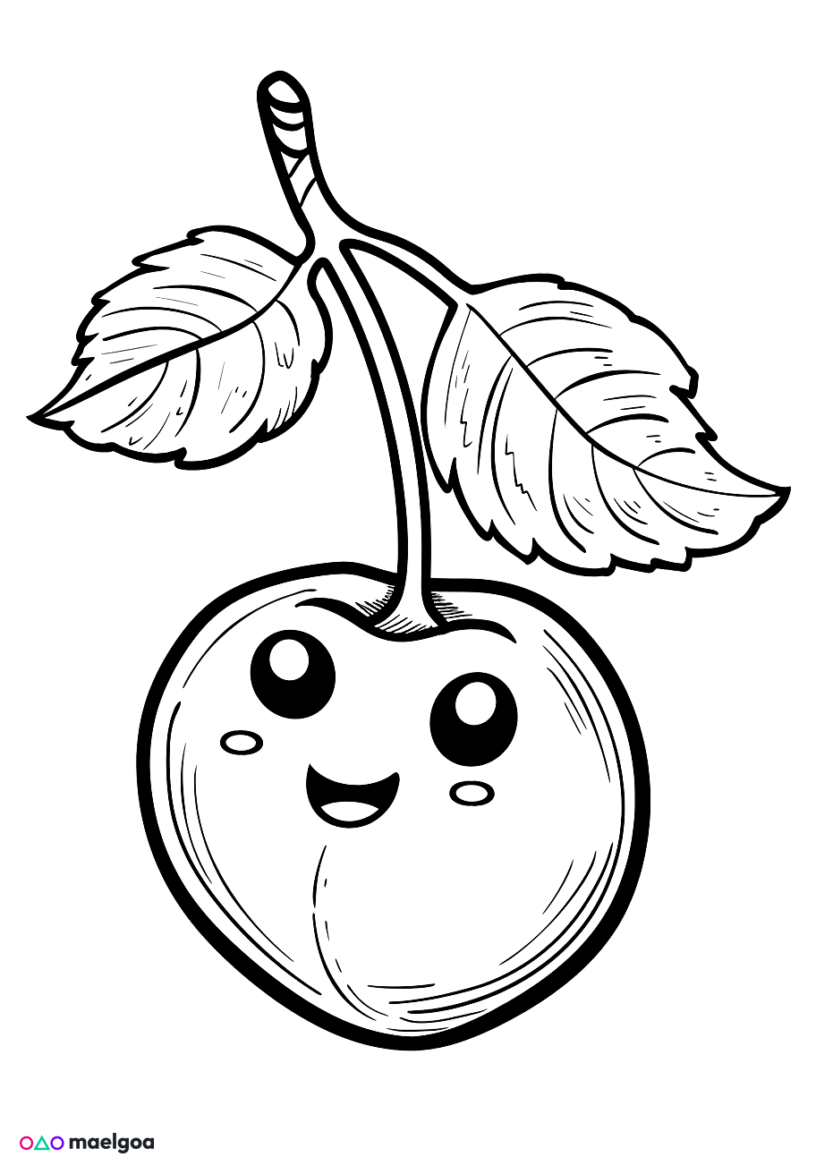 Image gratuite Coloriage cerise 2