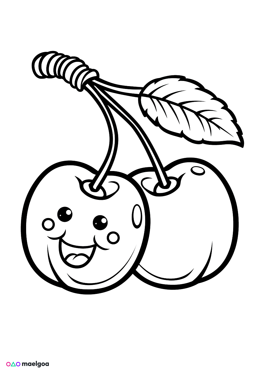 Image gratuite Coloriage cerise 4