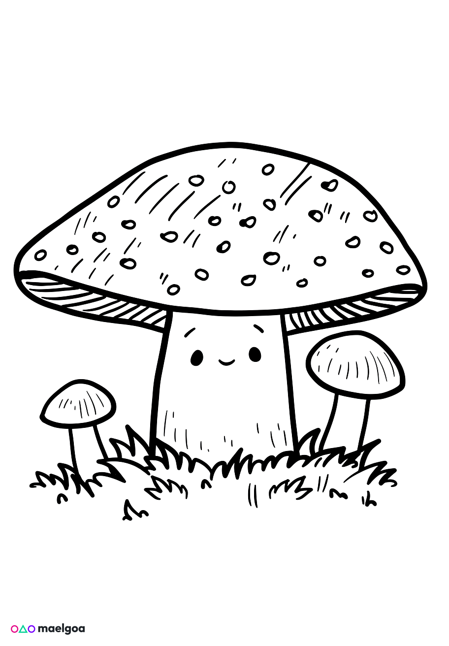 Image gratuite Coloriage champignon 1