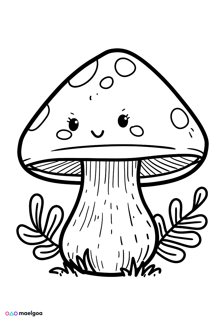 Image gratuite Coloriage champignon 2