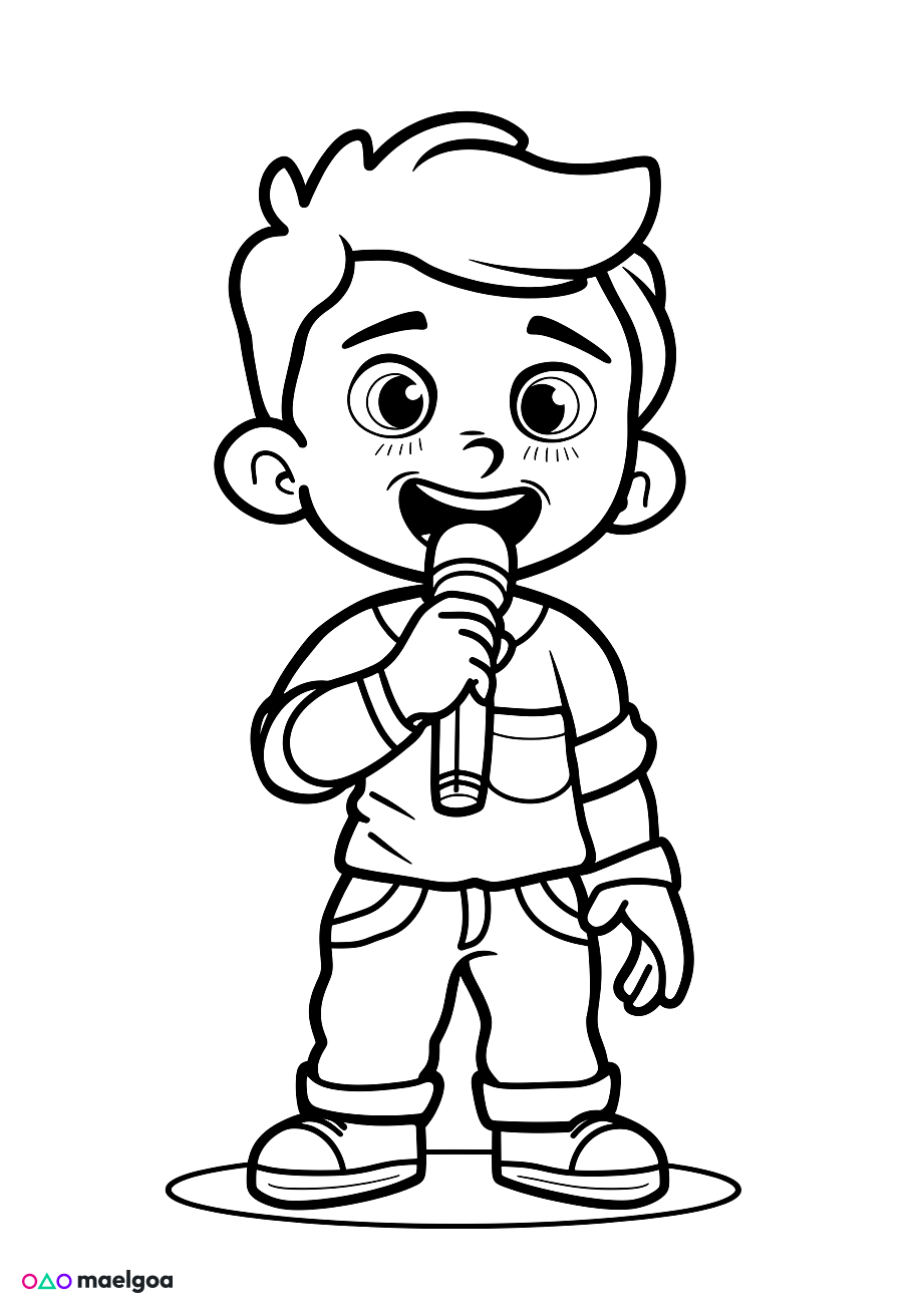Image gratuite Coloriage chanteur 1
