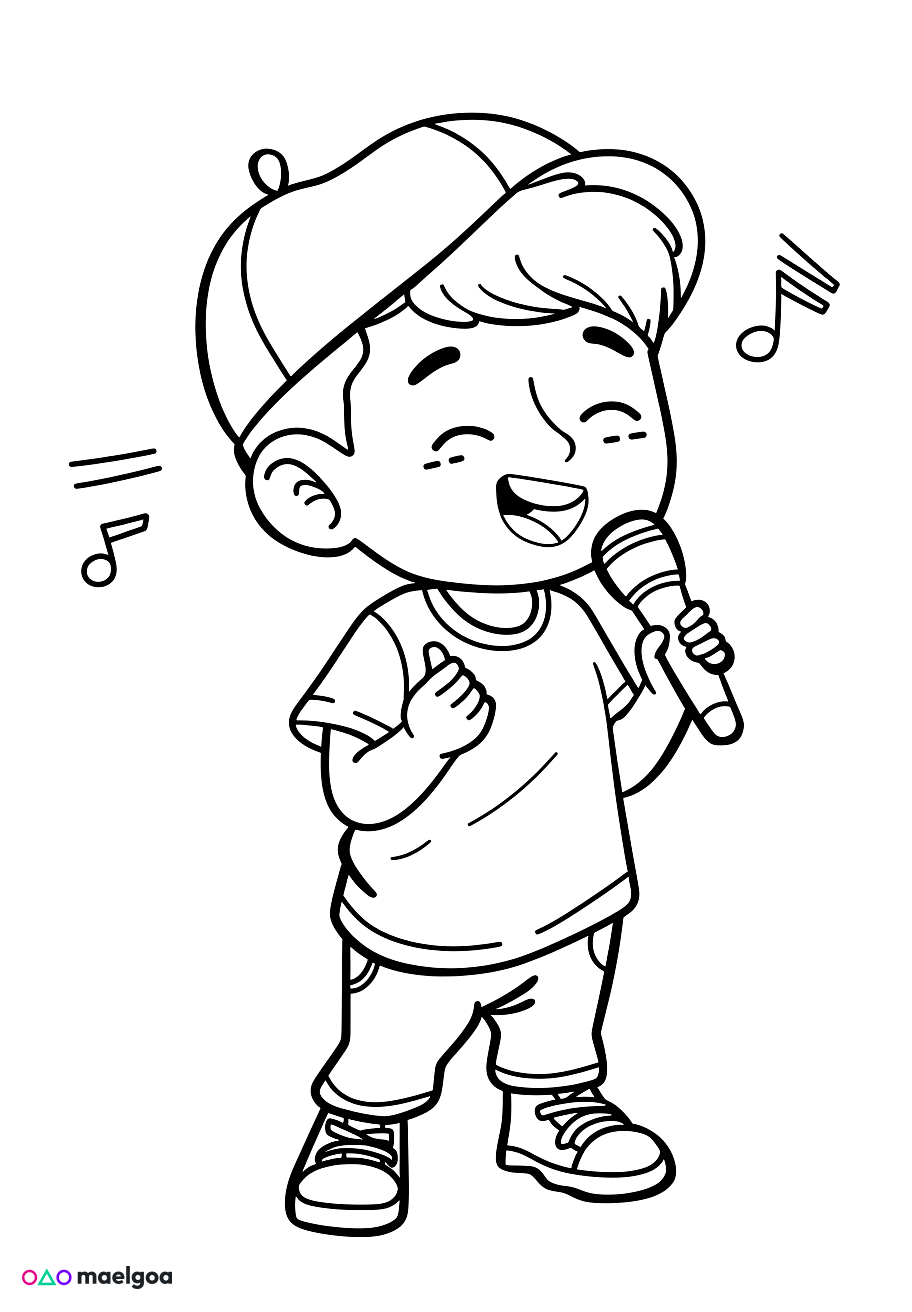 Image gratuite Coloriage chanteur 2