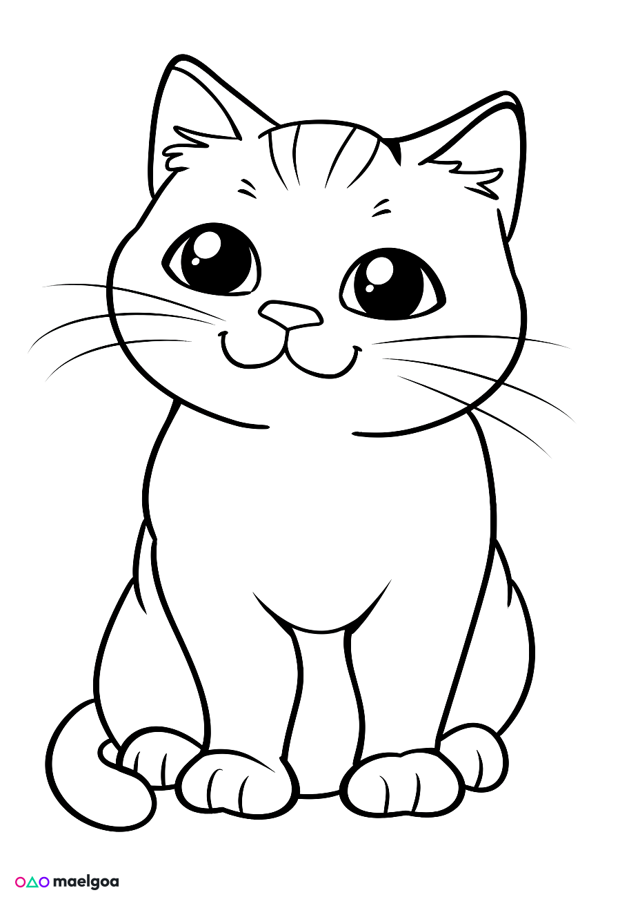 Image gratuite Coloriage chat mignon 1