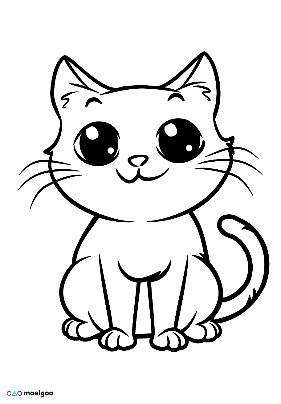 Image gratuite Coloriage chat mignon 10