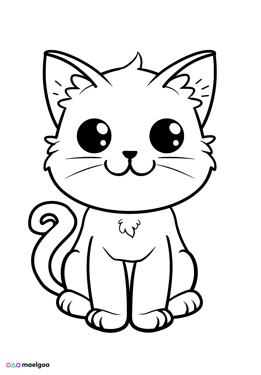 Image gratuite Coloriage chat mignon 11