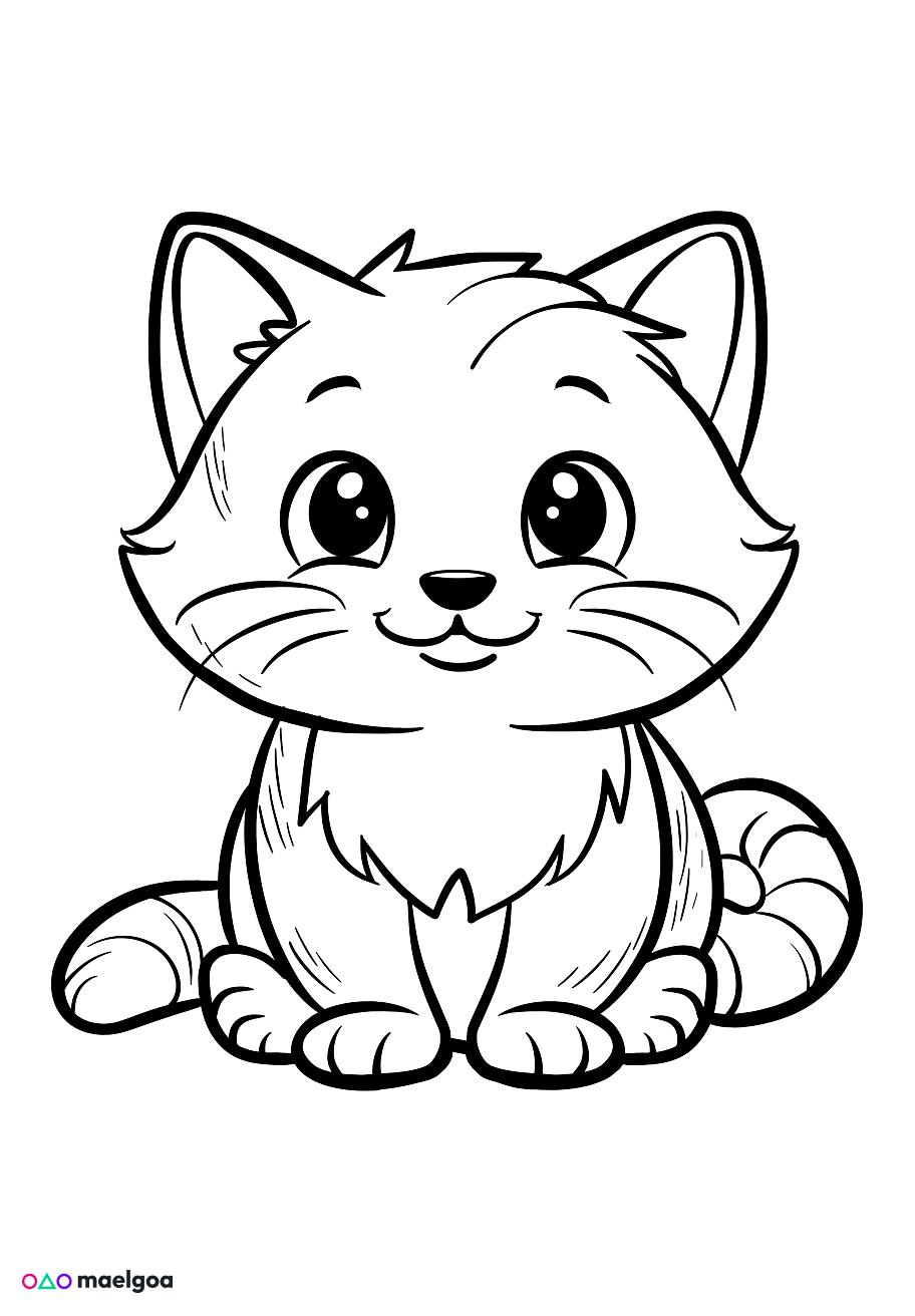 Image gratuite Coloriage chat mignon 12