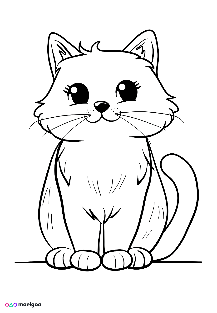Image gratuite Coloriage chat mignon 13