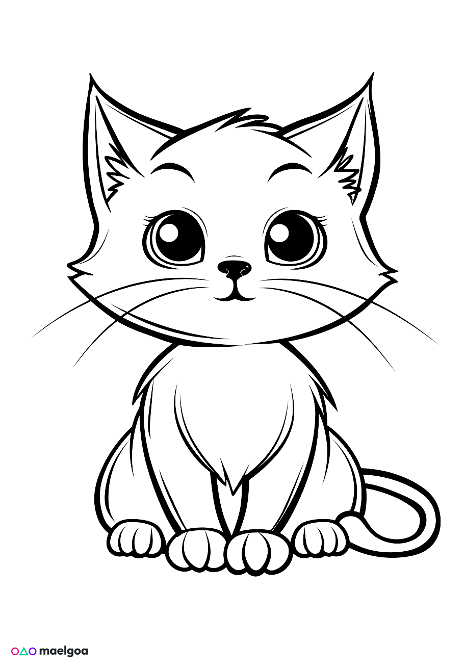 Image gratuite Coloriage chat mignon 14