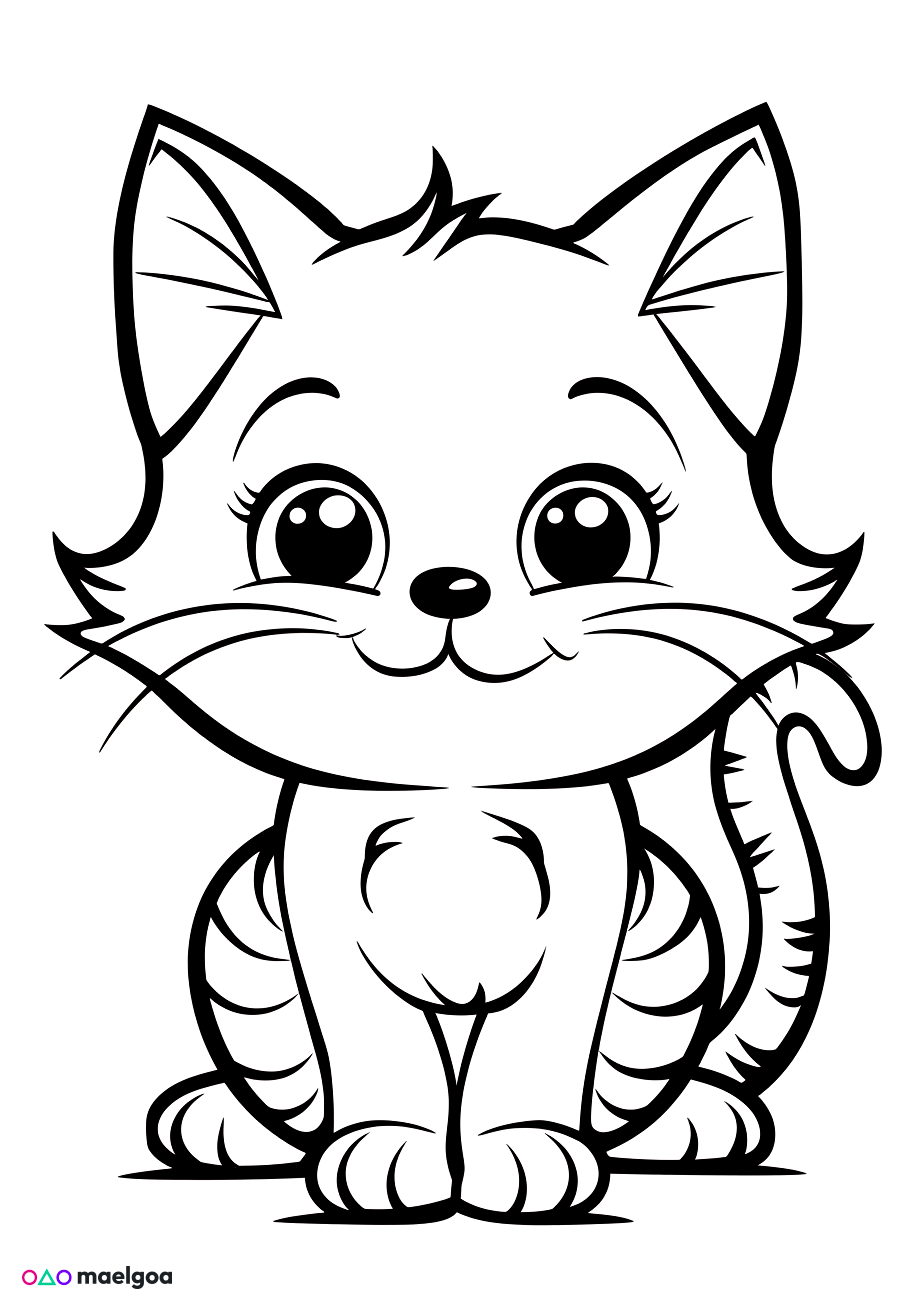 Image gratuite Coloriage chat mignon 2