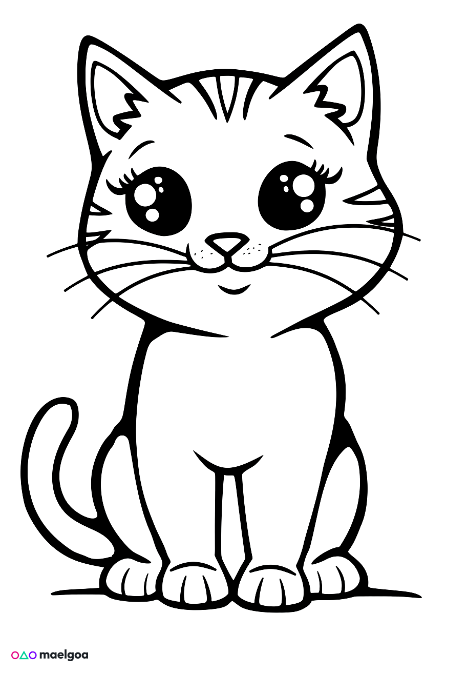 Image gratuite Coloriage chat mignon 3