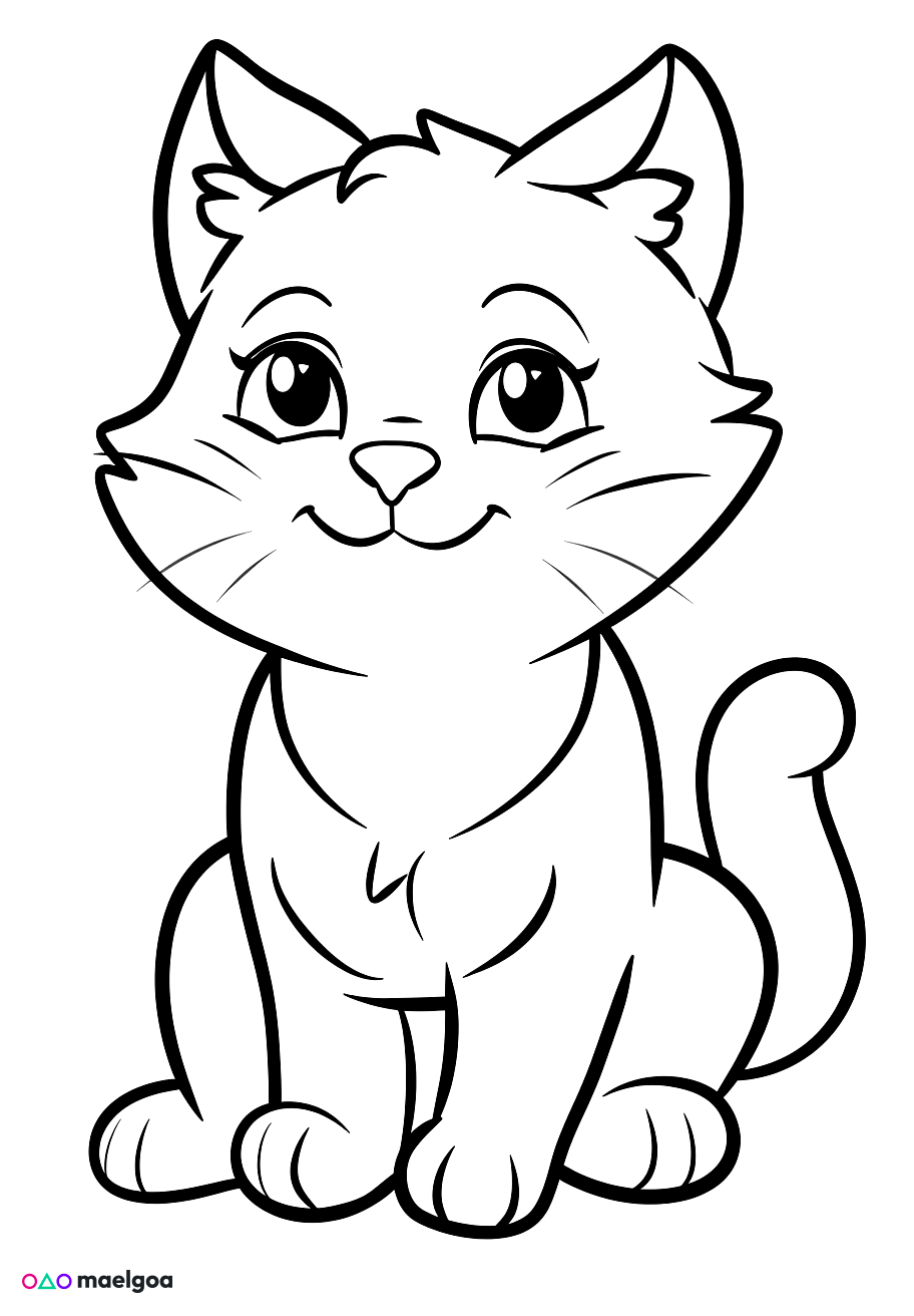 Image gratuite Coloriage chat mignon 4