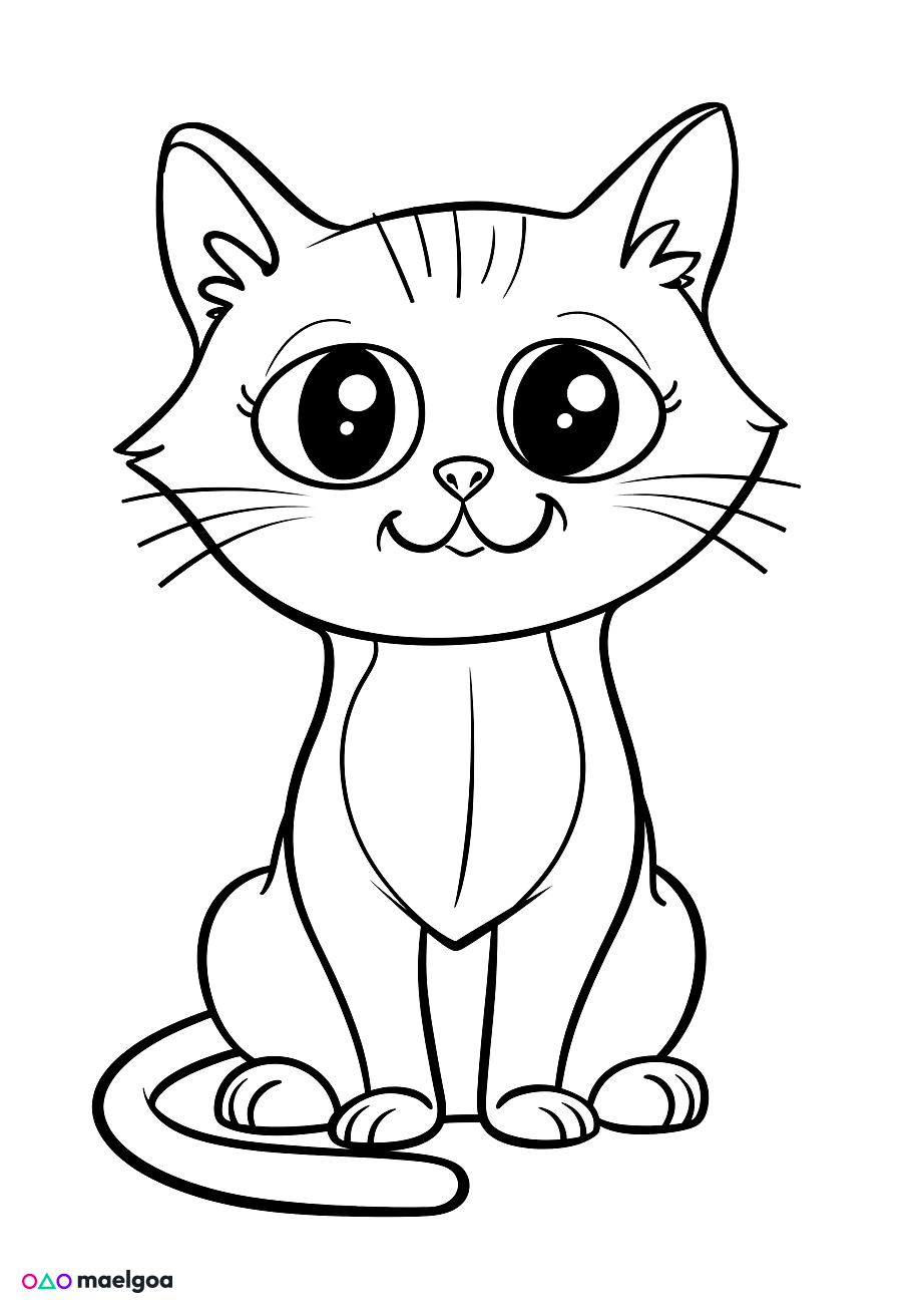 Image gratuite Coloriage chat mignon 5