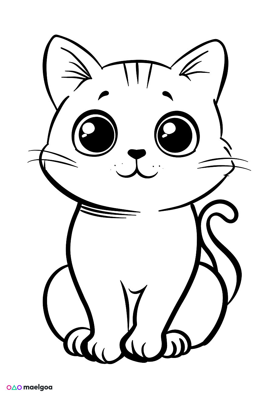 Image gratuite Coloriage chat mignon 6