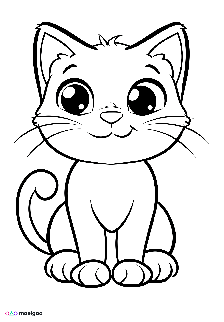 Image gratuite Coloriage chat mignon 7