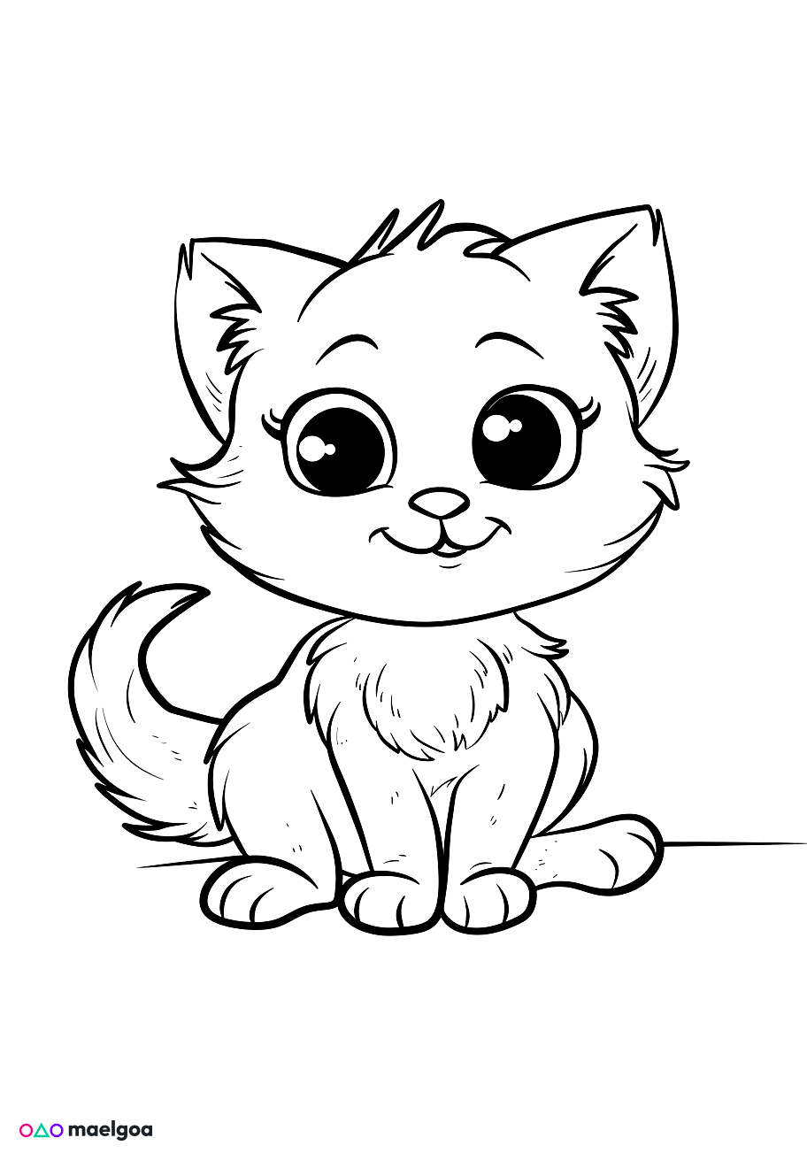 Image gratuite Coloriage chat mignon 8