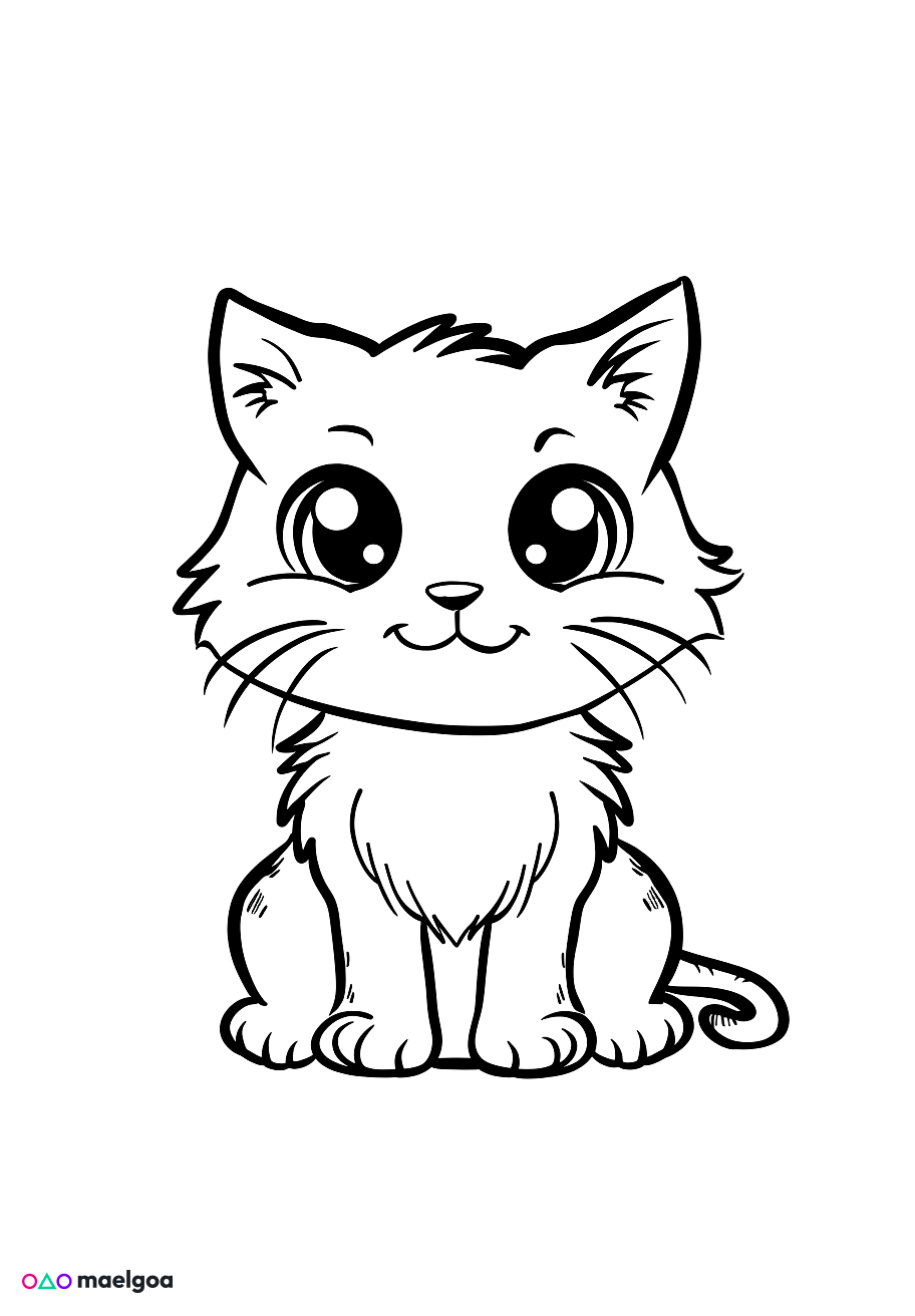 Image gratuite Coloriage chat mignon 9